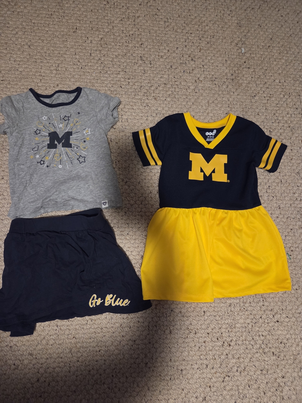 University of Michigan Baby/Toddler Dress & Tee Set - Navy & Yellow